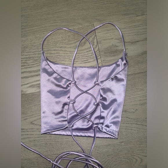 honey purple velvet cross back top great condition - Picture 1 of 2